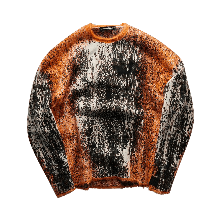 Buy Y/Project Gradient Hairy Knit Sweater 'Orange/White/Black 
