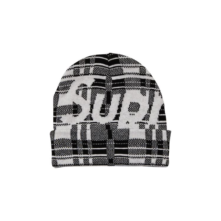 Buy Supreme Big Logo Beanie 'White Plaid' - FW23BN17 WHITE