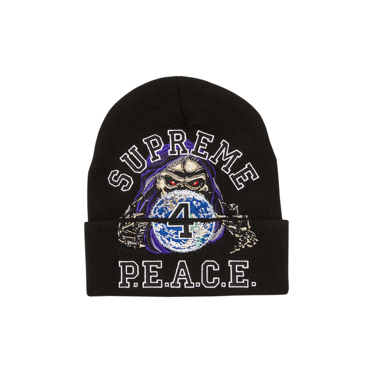 Supreme Peace Embroidered Beanie 'Black'