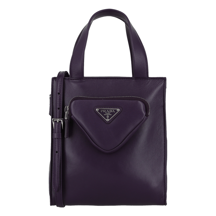 Buy Prada Triangle Leather Crossbody Bag 'Purple' - 1BG418