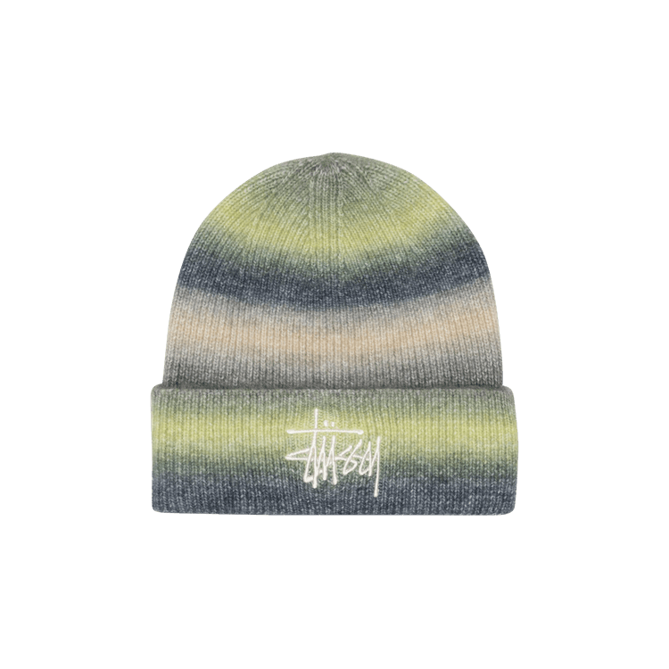 Buy Stussy Spray Stripe Cuff Beanie 'Lime Multicolor' - 1321190 LIME | GOAT