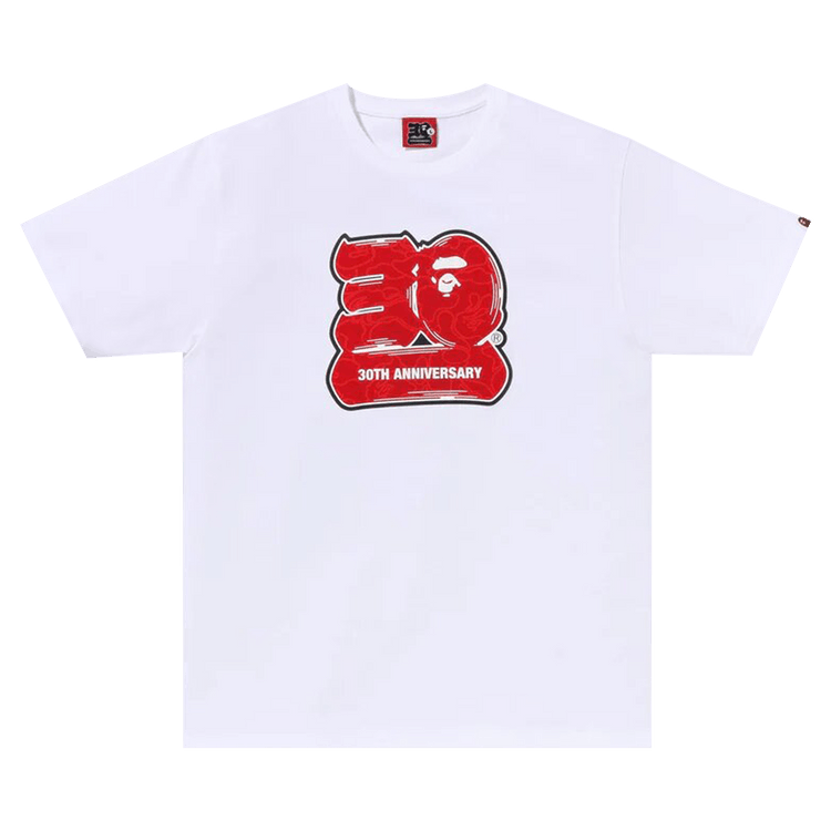【激レア】30th AnniversaryTHE PERFECT SINGLES Buy BAPE 30th Anniversary Tee #2 'White/Red' - 1J70 110 002