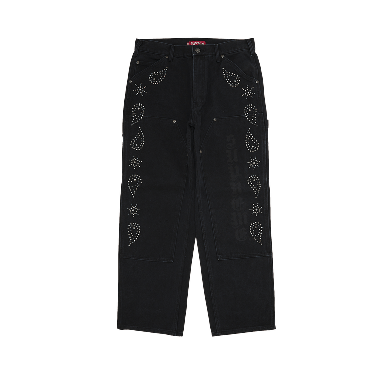 Buy Supreme Paisley Studded Double Knee Painter Pant 'Black