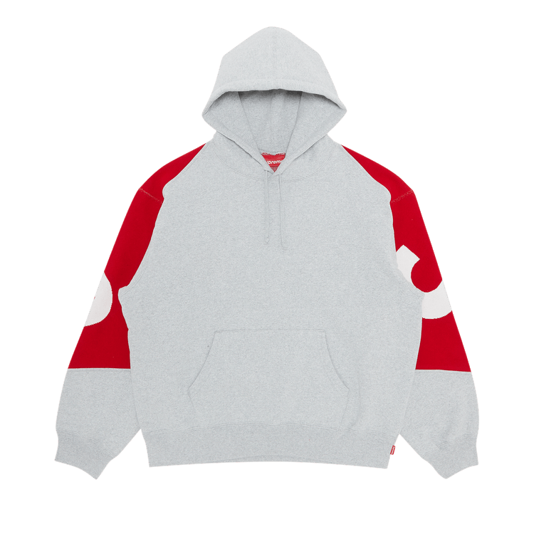 Supreme Big Logo Jacquard Hooded Sweatshirt 'Heather Grey'