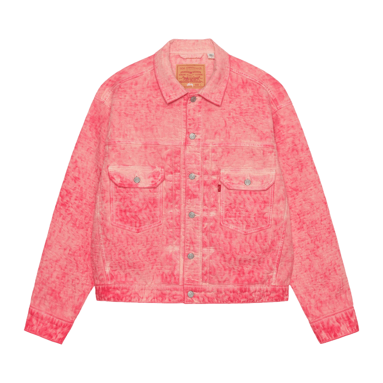 Buy Levi's x Stussy Dyed Jacquard Trucker Jacket 'Pink 