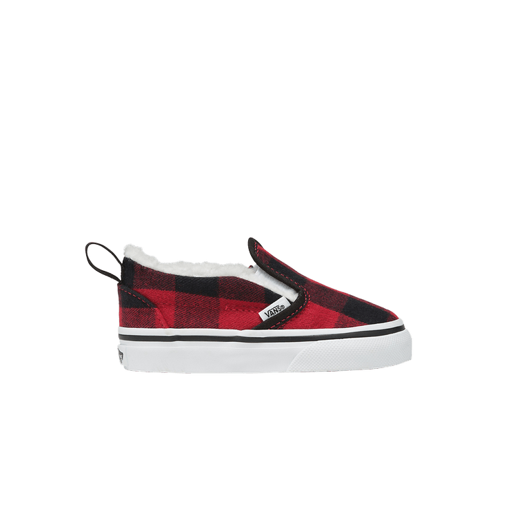 Slip-On V Toddler 'Plaid - Red'