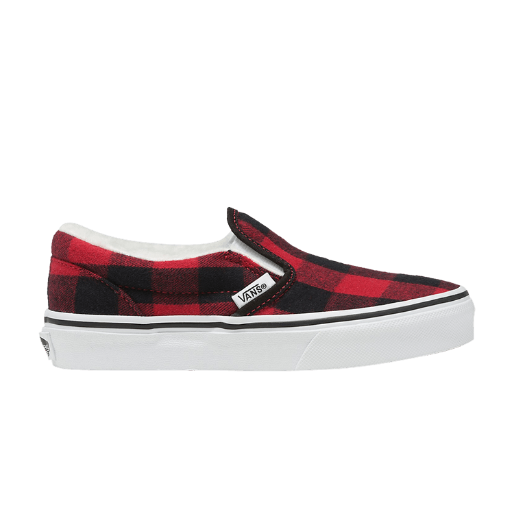 Classic Slip-On V Kids 'Plaid - Red'