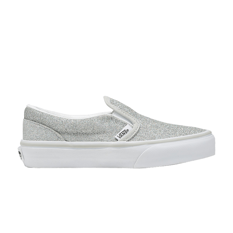 Classic Slip-On V Kids 'Glitter - Silver'