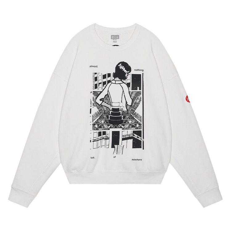 Buy Cav Empt Washed MD Nothing Crewneck Sweatshirt 'White