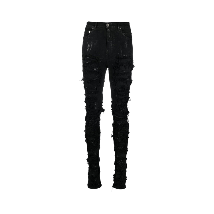Buy Rick Owens DRKSHDW Slashed Detroit Cut Jeans 'Black
