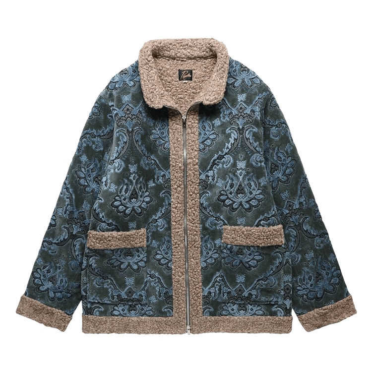 Buy Needles Zipped Tibetan Jacket 'Blue/Grey' - LQ110 BLUE | GOAT