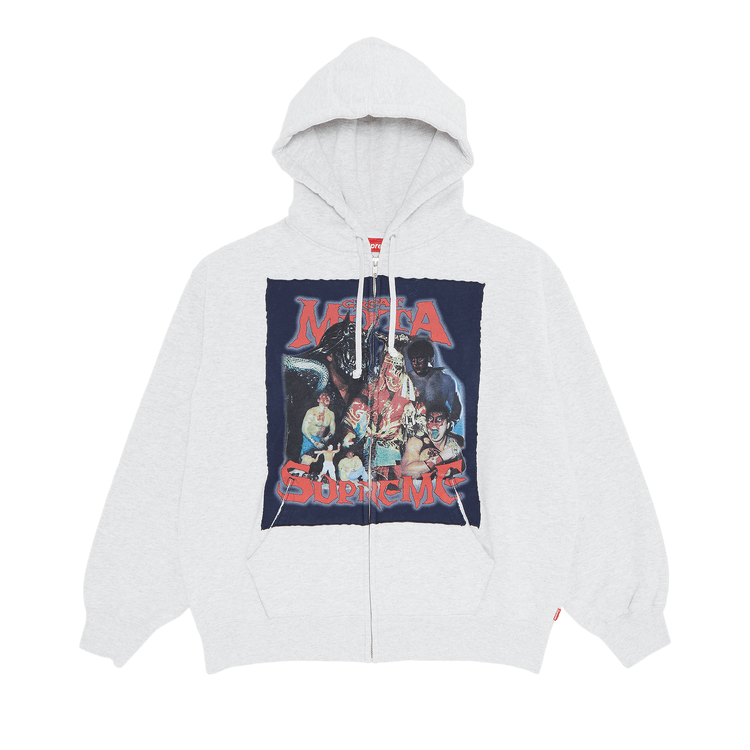 Size xl Supreme Muta Zip Up Hooded Sweatshirt 'Ash Grey'