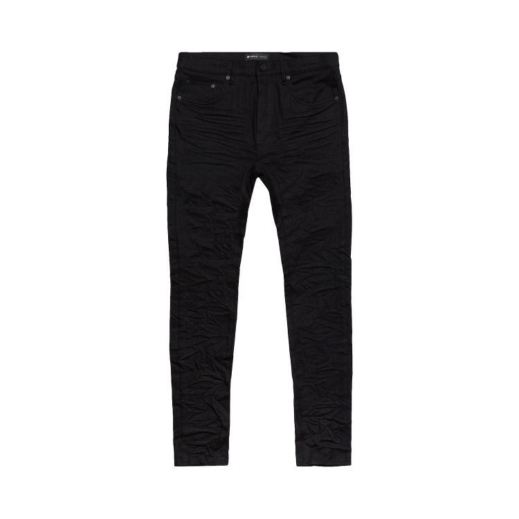 Purple Brand Jeans P001 Low Rise Skinny Jean - Black Quilted Destroy Pkt  P001-BQDP223