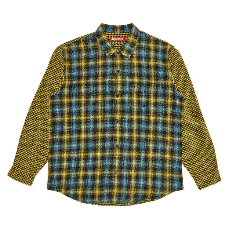 Buy Supreme Houndstooth Plaid Flannel Shirt 'Yellow' - FW23S48