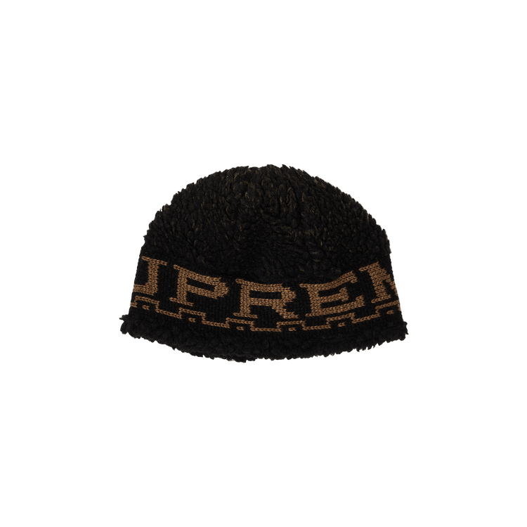 Supreme Sherpa Logo Beanie 'Black'