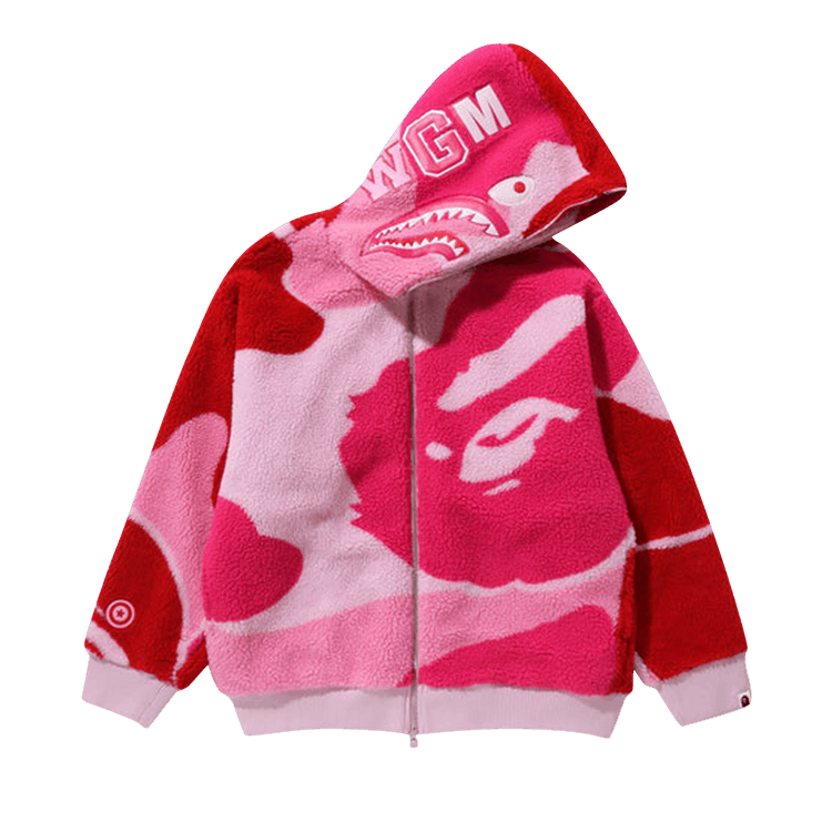 Buy BAPE Mega ABC Camo Shark Boa Hoodie 'Pink' - 1J70 140 027 PINK