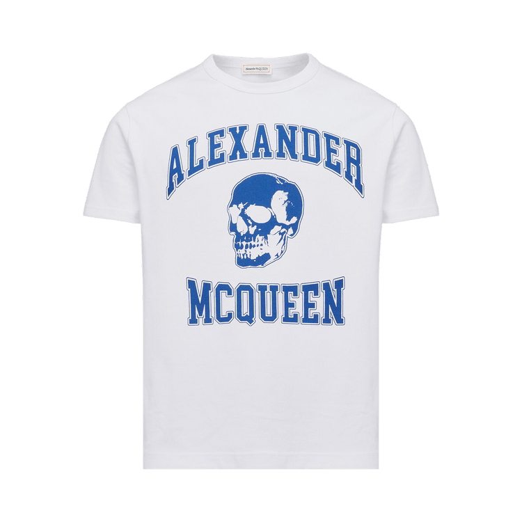 ★alexander mcqueen★ Varsity Short Sleeve T-Shirt White Bla Men's McQueen-T-Shirt in White | McQueen US