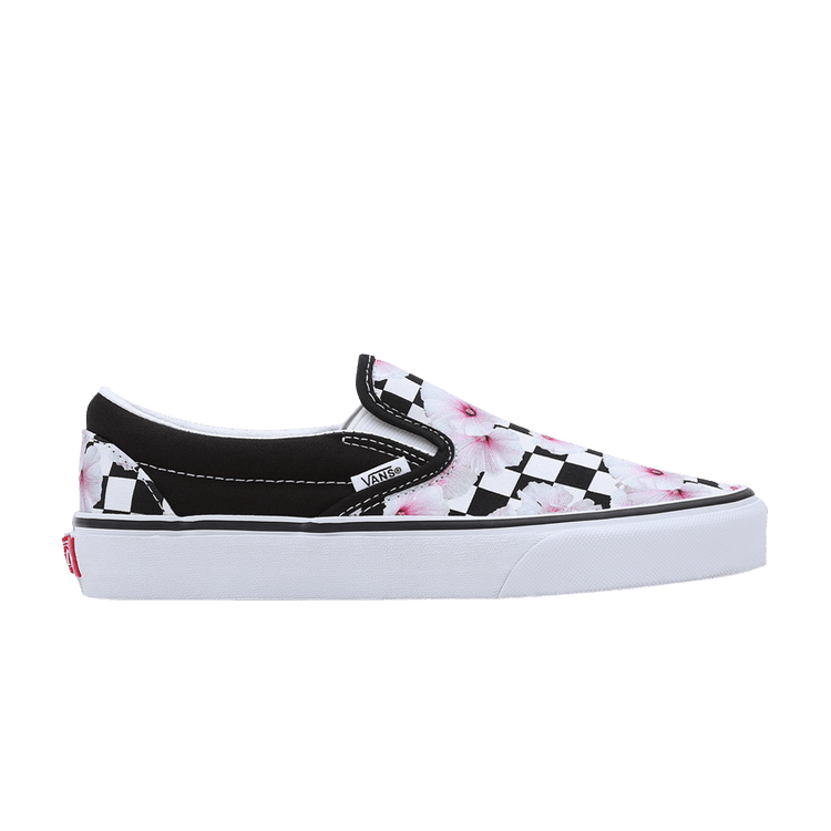 Classic Slip-On 'Hibiscus Floral Checkerboard'