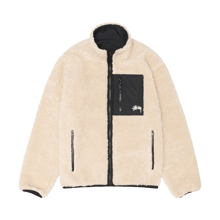 Buy Stussy Sherpa Reversible Jacket Beige 118529 BEIG GOAT