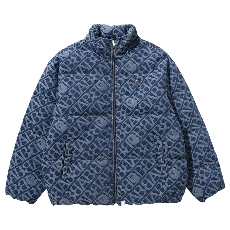 Buy BAPE Denim Monogram Puffer Down Jacket 'Blue' - 1J80 144 Buy BAPE Denim Monogram Puffer Down Jacket 'Blue' - 1J80 144