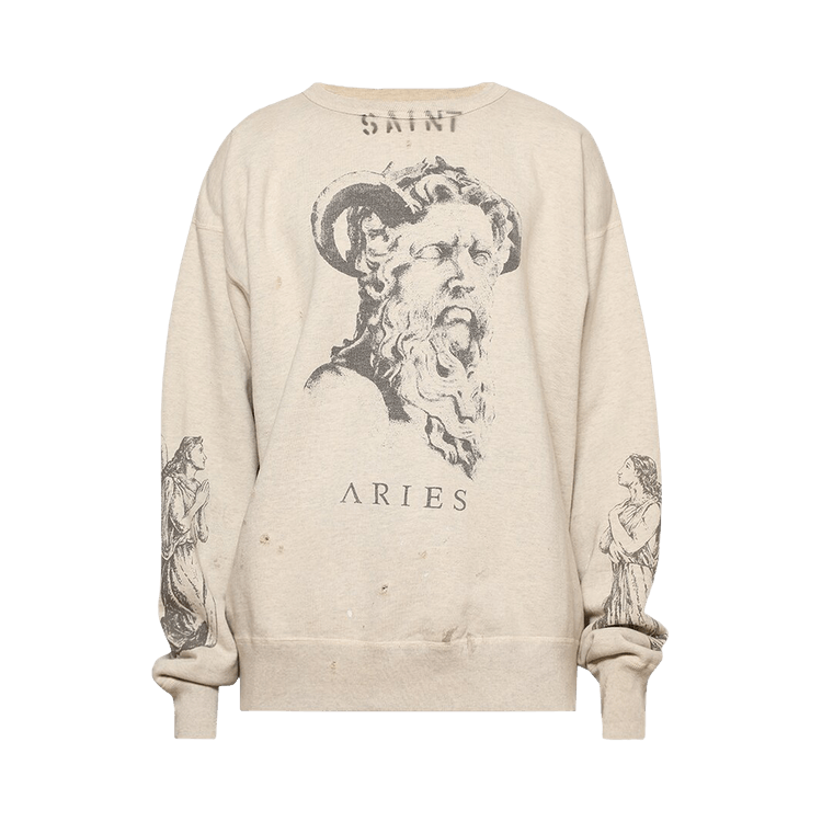 Buy SAINT Mxxxxxx Aries Crewneck Sweatshirt 'Grey' - SM A23 0000