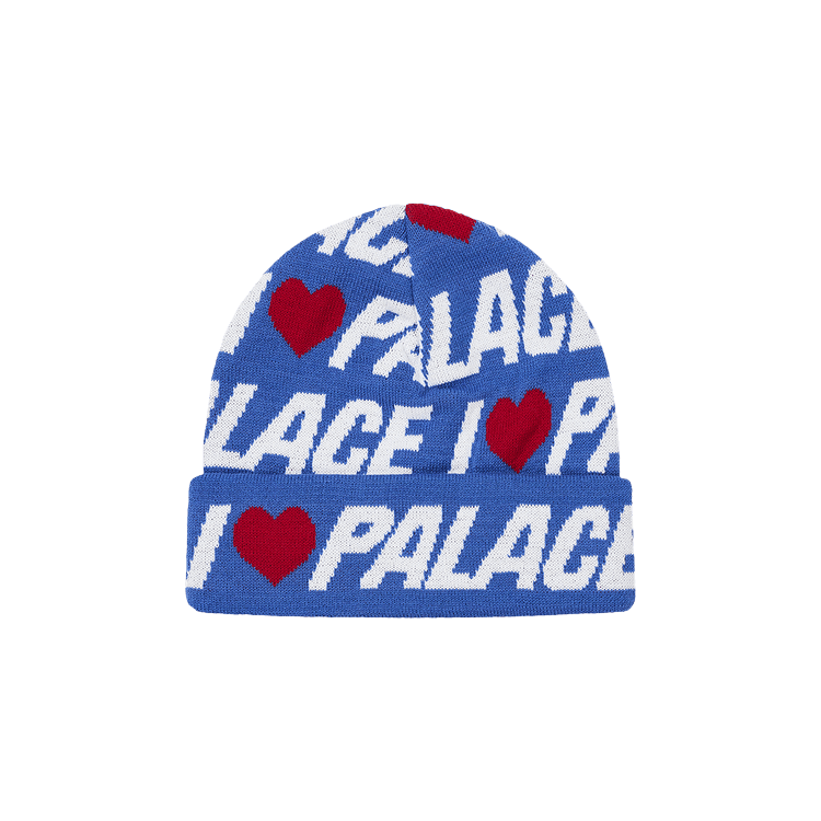 春のコレクション PALACE 帽子 I BLUE BEANIE PALACE LOVE 帽子 - www ...