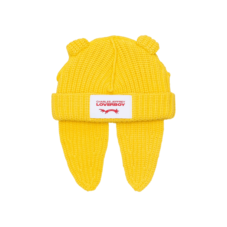 Buy Charles Jeffrey Loverboy Chunky Rabbit Beanie 'Yellow