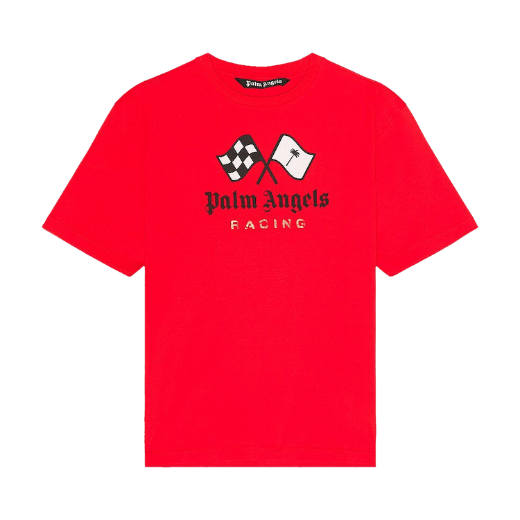 Tシャツ・カットソー Palm Angels PMAA089S24JER003 BACK RACING SLIM T-shirt Buy Palm Angels PA Racing Slim Tee 'Red/Black