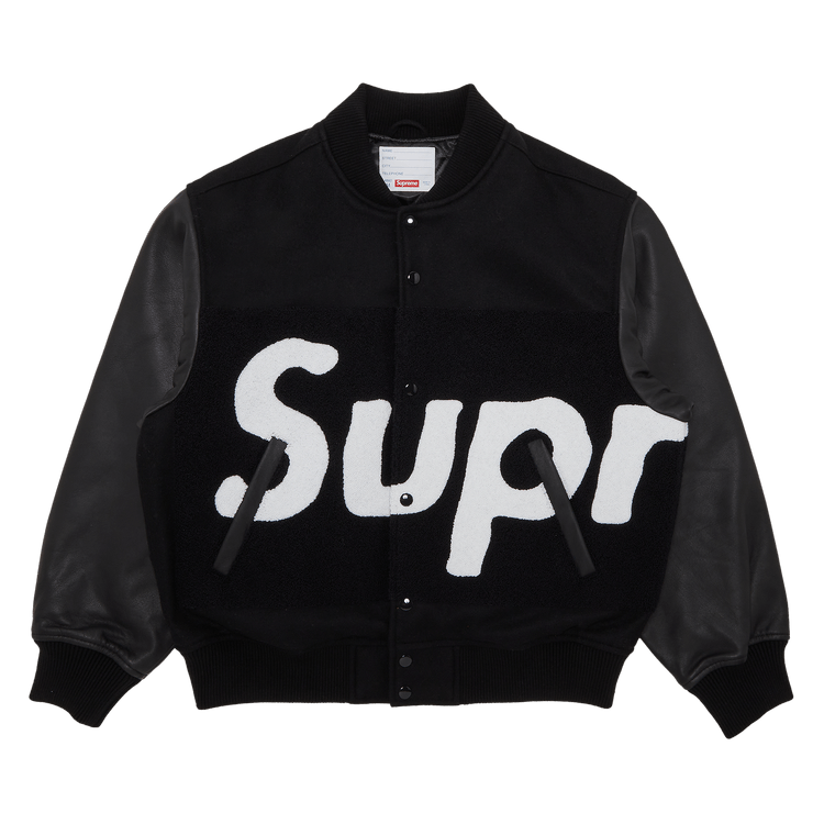 Buy Supreme Big Logo Chenille Varsity Jacket 'Black' - SS24J67