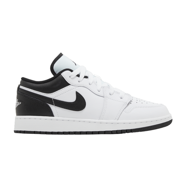 low cut black and white jordans