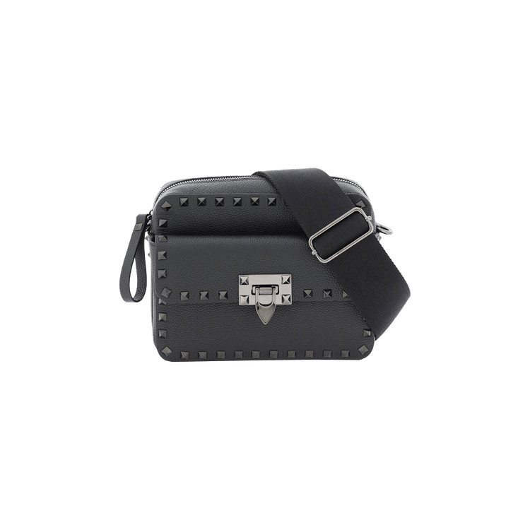 Buy Valentino Garavani Rockstud Zip Up Messenger Bag 'Black
