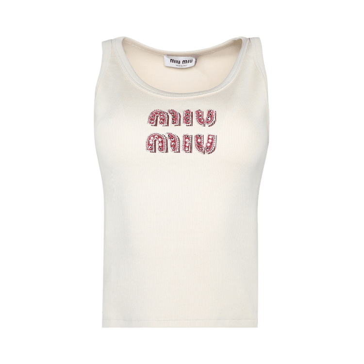 miu miu メッシュタンクトップ ホワイト miu miu メッシュタンクトップ ホワイト White Petit Bateau X Miu Miu