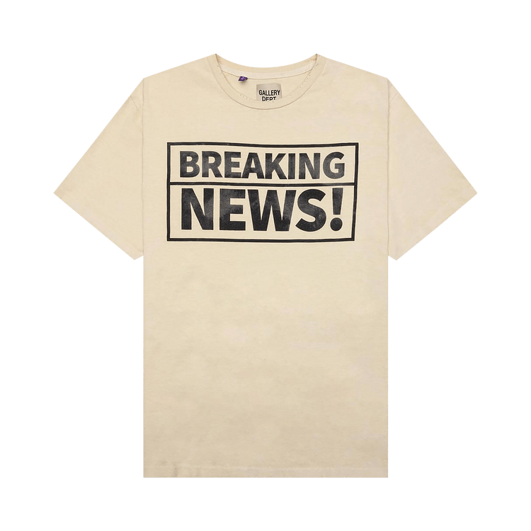 Gallery Dept. ギャラリーデプトBREAKING NEWS TEE Buy Gallery Dept. Breaking News Tee 'Antique White' - BN 1030 ANTI