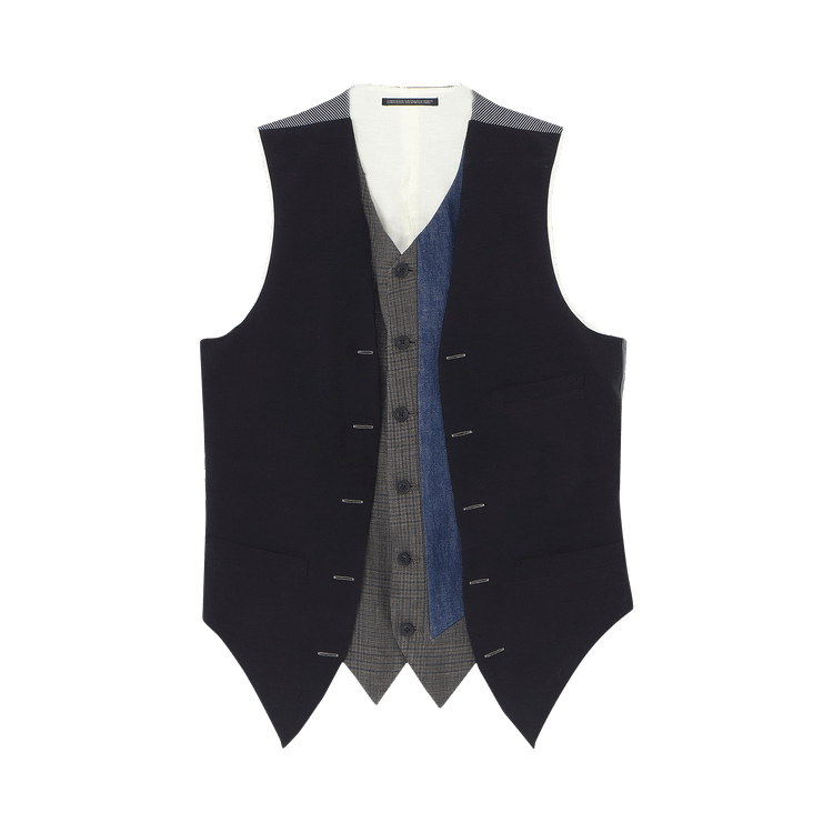 Buy Yohji Yamamoto Pour Homme I-Double Switching Vest 'Black' - HS