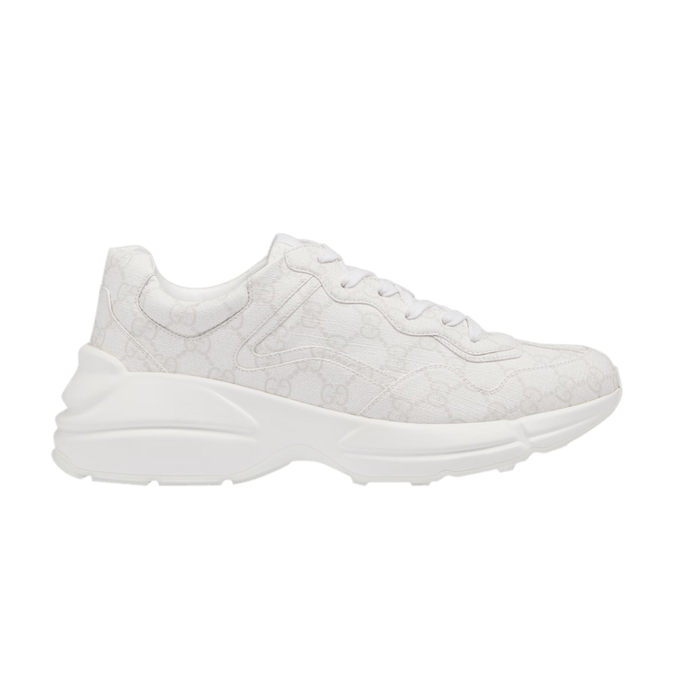 GG RHYTON TRAINER WHITE LAMBSKIN WITH HEART MOTIF