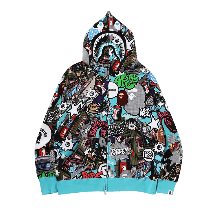 Multicolor bape shark hoodie cheap