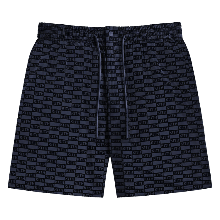 Buy Kith Flocked Monogram Mason Short 'Nocturnal' - KHM060533 413
