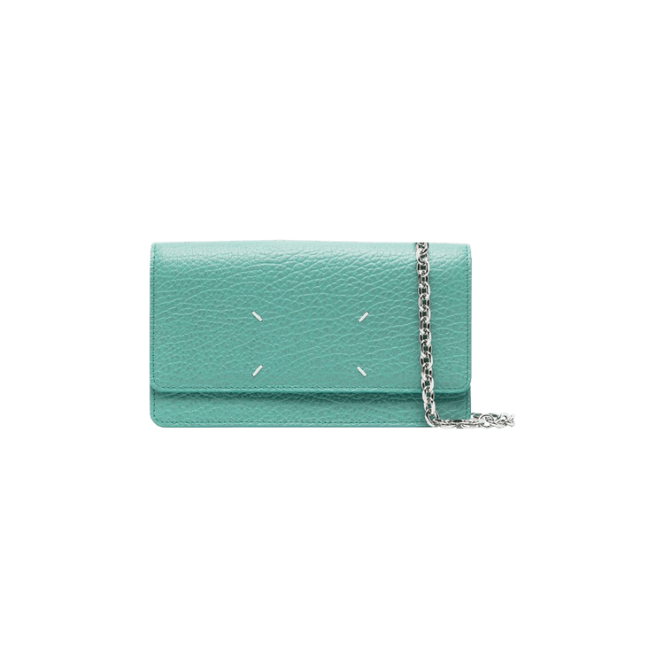 Maison Margiela (SA3UI0009 P4455 T7083) Women’s Chain Card Buy Maison Margiela Leather Wallet On Chain 'Blue