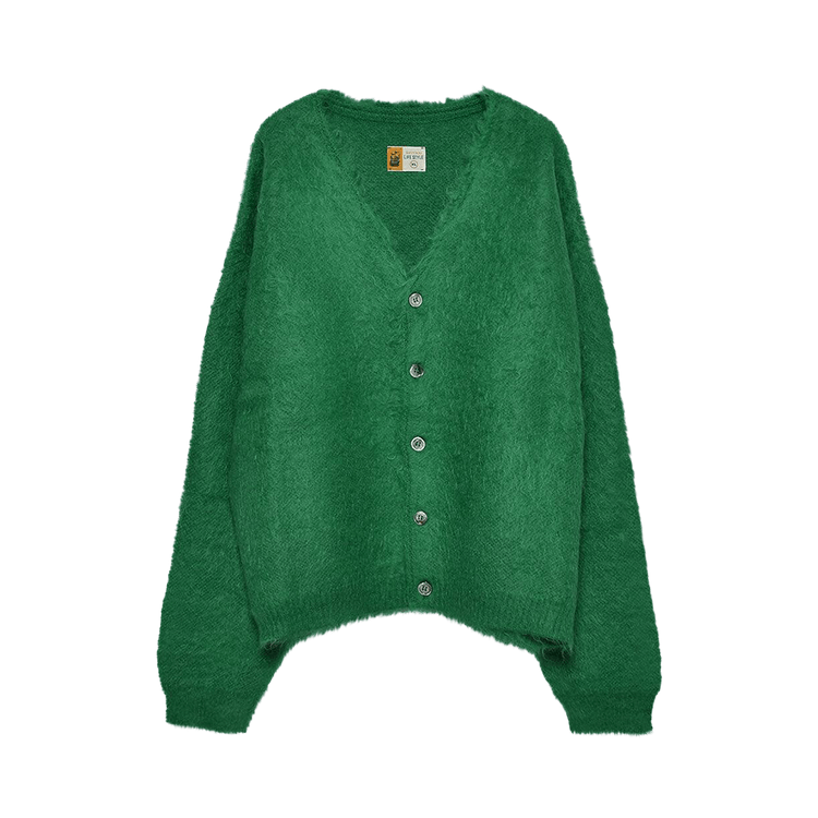 20212　sporutinoGOLF メンズ　カーディガン　緑Ｘ紺　サイズＭ Buy SAINT Mxxxxxx Mohair Cardigan 'Green' - SM A23 0000 045 | GOAT