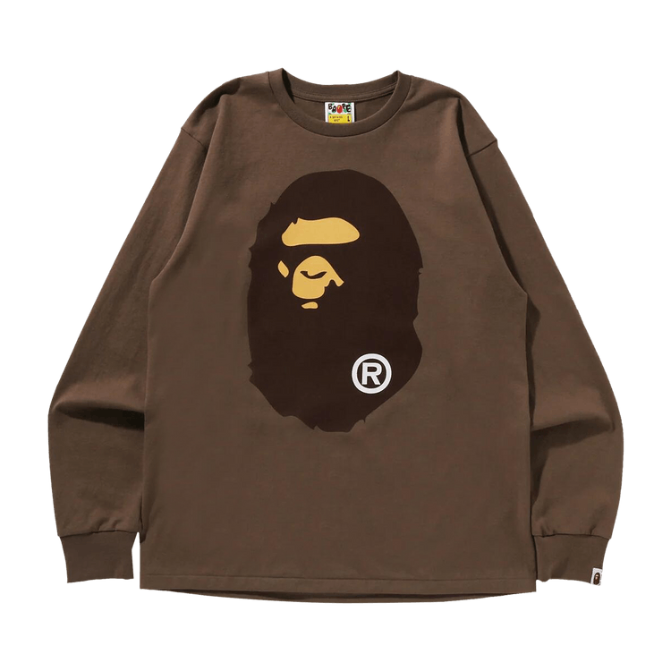 Buy BAPE Big Ape Head Long-Sleeve Tee 'Brown' - 1K30 111 017 BROWN