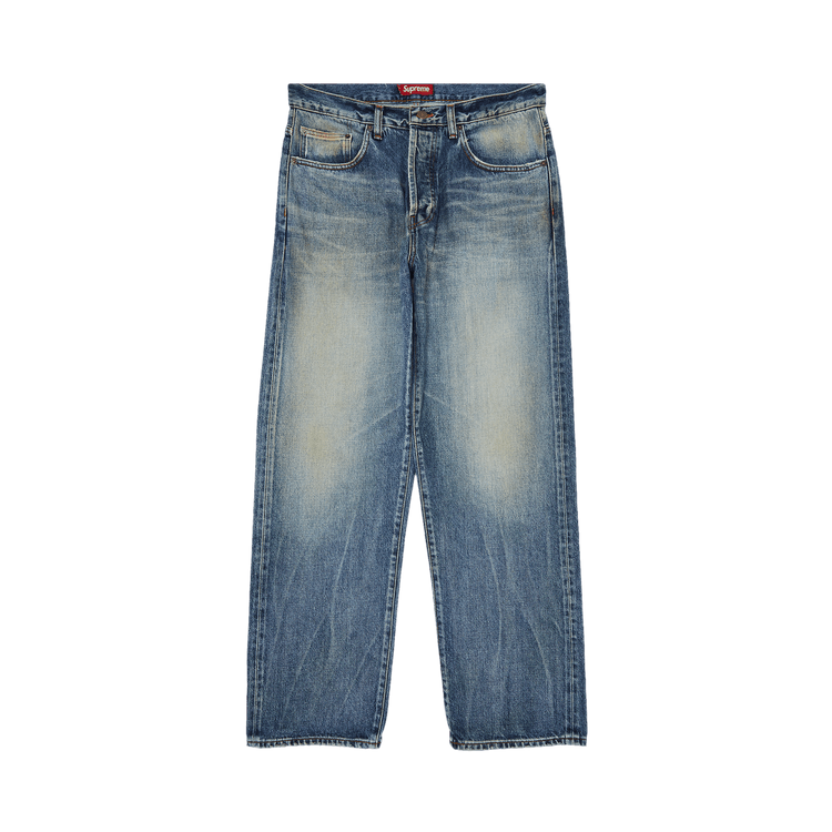 Buy Supreme Distressed Loose Fit Selvedge Jean 'Washed Indigo ...