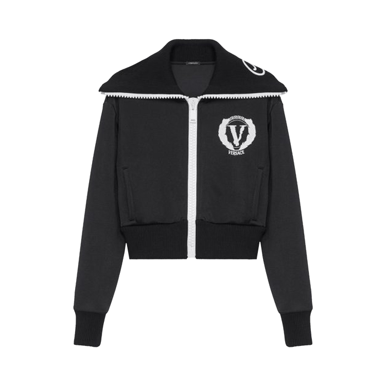 Buy Versace Logo Embroidered Track Jacket 'Black' - A87936 A236932