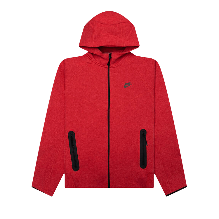 Buy Nike Sportswear Tech Fleece Windrunner Hoodie Light University Red Heather Black FB7921 672 GOAT