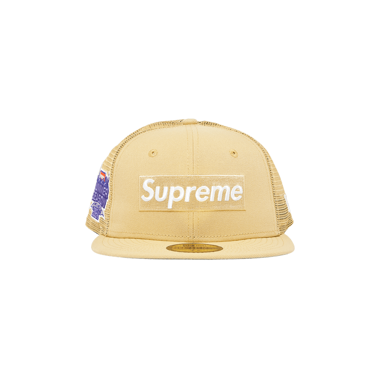 Buy Supreme Box Logo Mesh Back New Era 'Light Gold