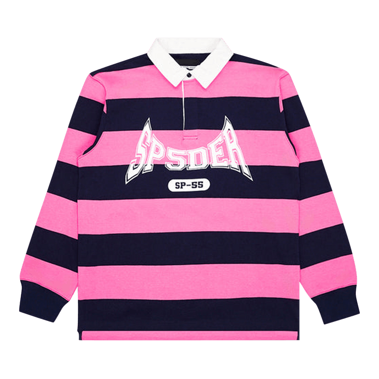 Buy Sp5der T&F Patch Rugby Shirt 'Pink/Navy' - M16KT0035RNP