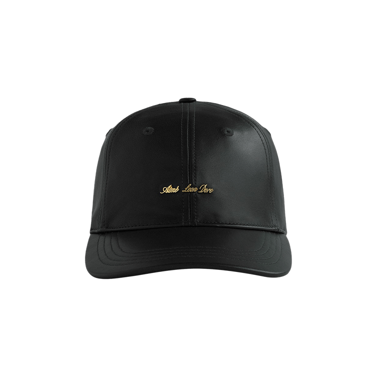 Buy Aimé Leon Dore Brass Logo Leather Hat 'Jet Black