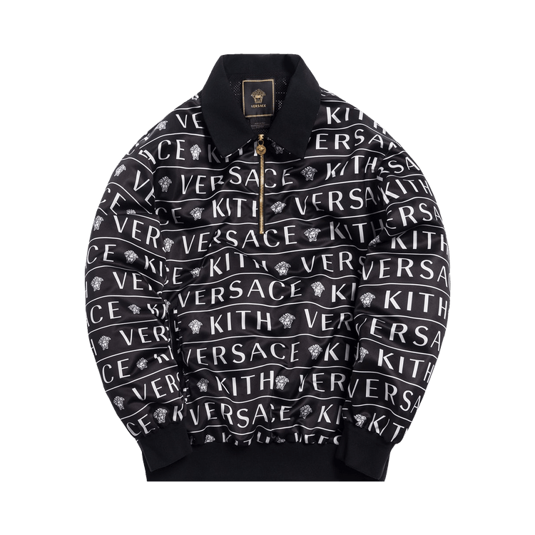 Versace X Kith Quarter Zip Pullover Black Monogram Culture Circle