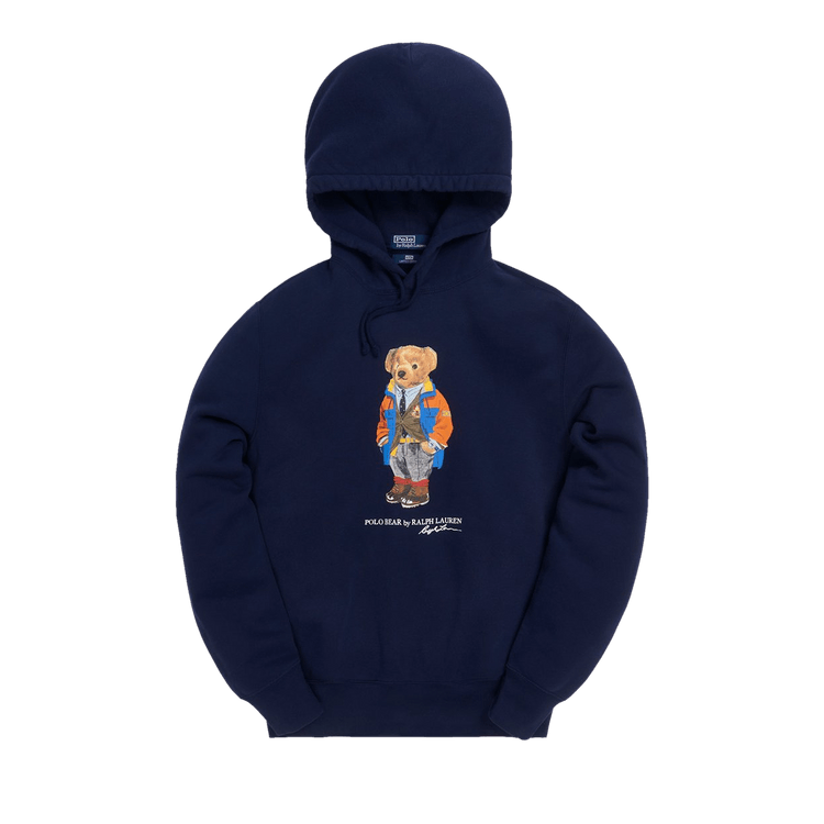 Navy blue polo bear hoodie clearance