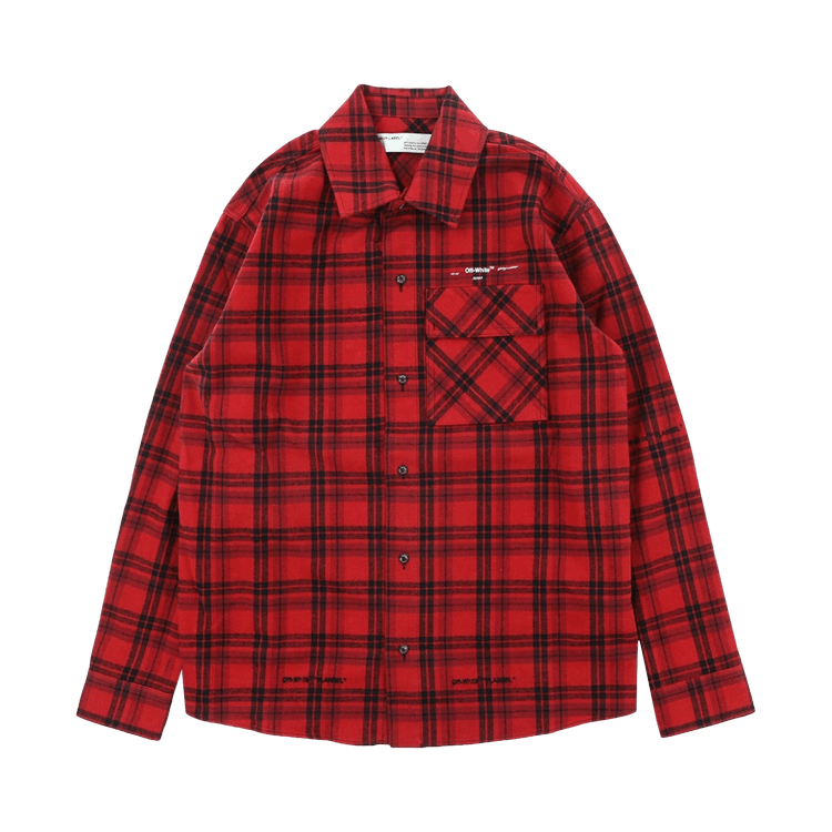 Size m Off-White Flannel Check Shirt 'Red'