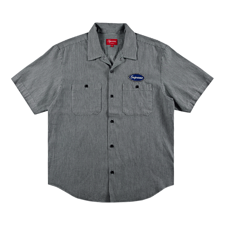 Buy Supreme Studded Patch Short-Sleeve Work Shirt 'Stripe